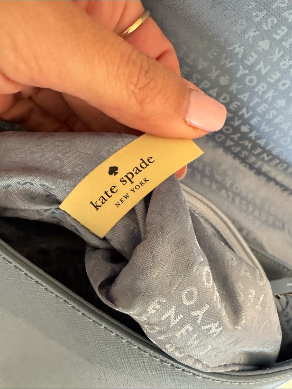 NWT kate spade Blue Leather Crossbody/Shoulder Bag with detachable leather strap - Picture 12 of 16